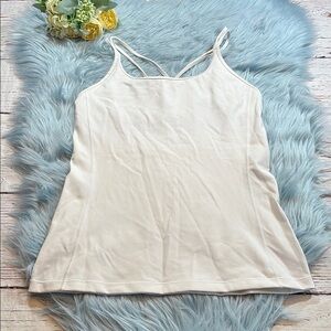 Lululemon Flow Like A Cloud White Strappy Tank sz 8
